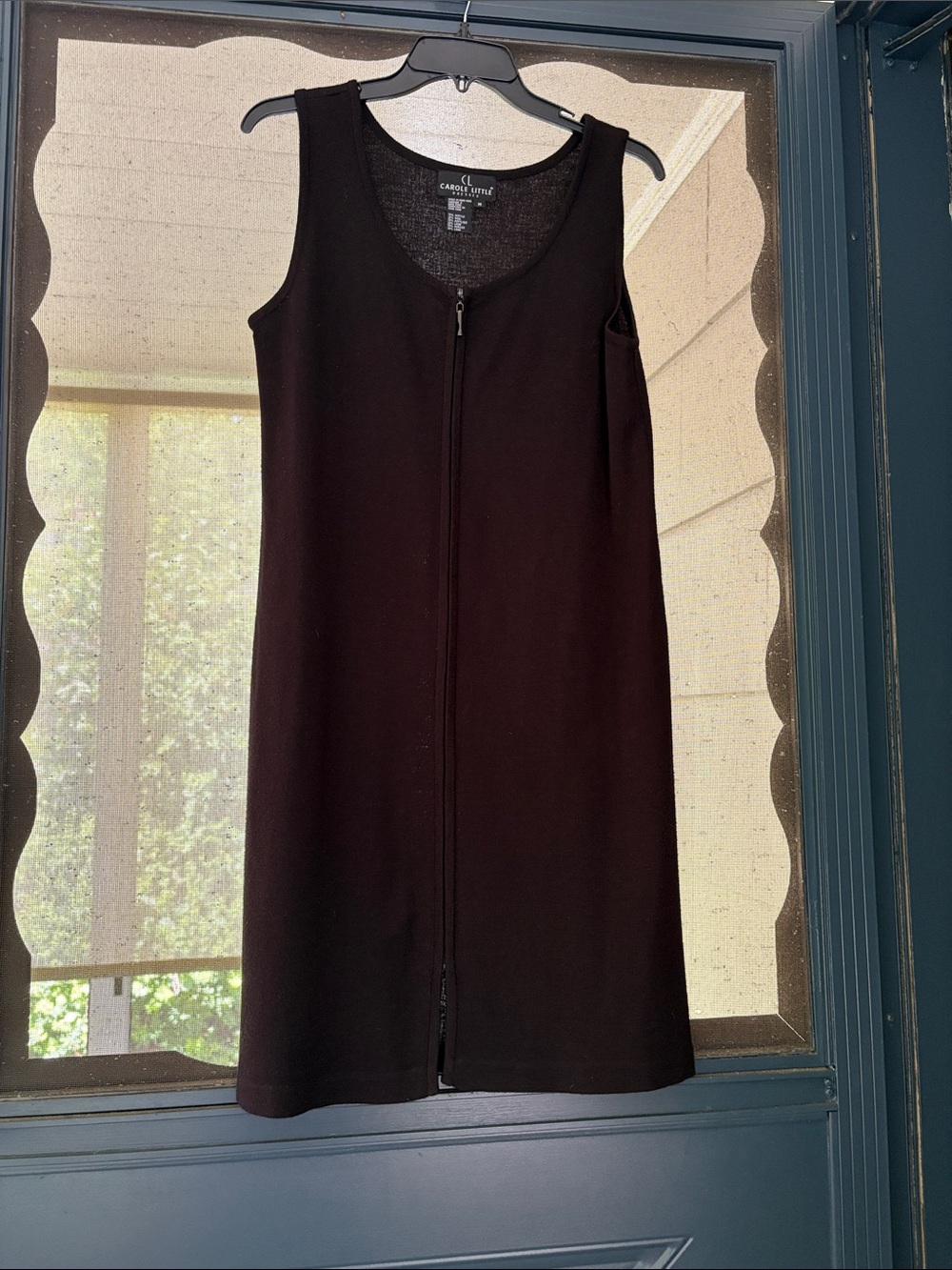 Carole Little Black Sleeveless Zip-Front Mini Dress Jumper